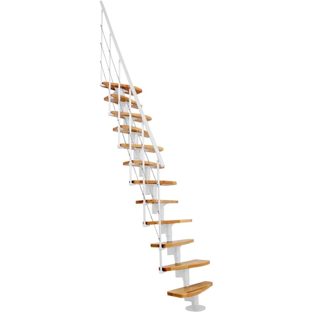 Minka Mittelholmtreppe Nizza weiß Raumspartreppe, lackiert