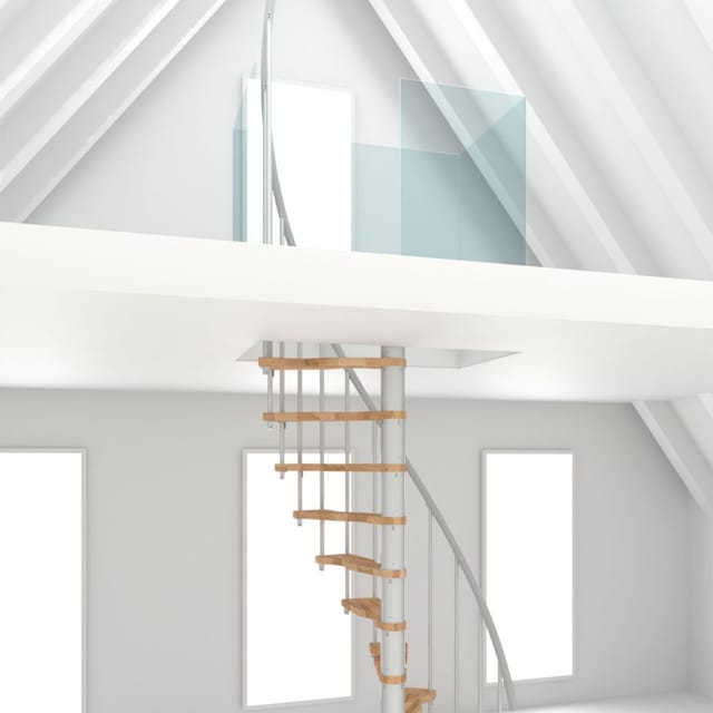 Minka Spindeltreppe Suono Smart Buche weiß Wendeltreppe, 120x68 cm