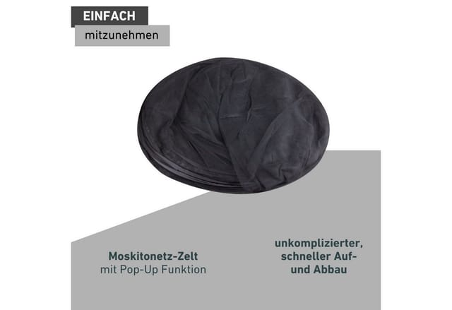 Windhager Insektenschutz Pop-Up Mosquitonetz Anthrazit, 160x200 cm
