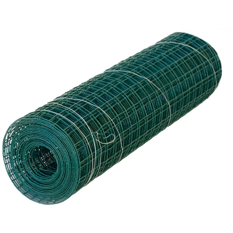 Windhager Drahtgitter Volierendraht kunststoffummantelt grün, 12,7x12,7 mm, 1x5 m