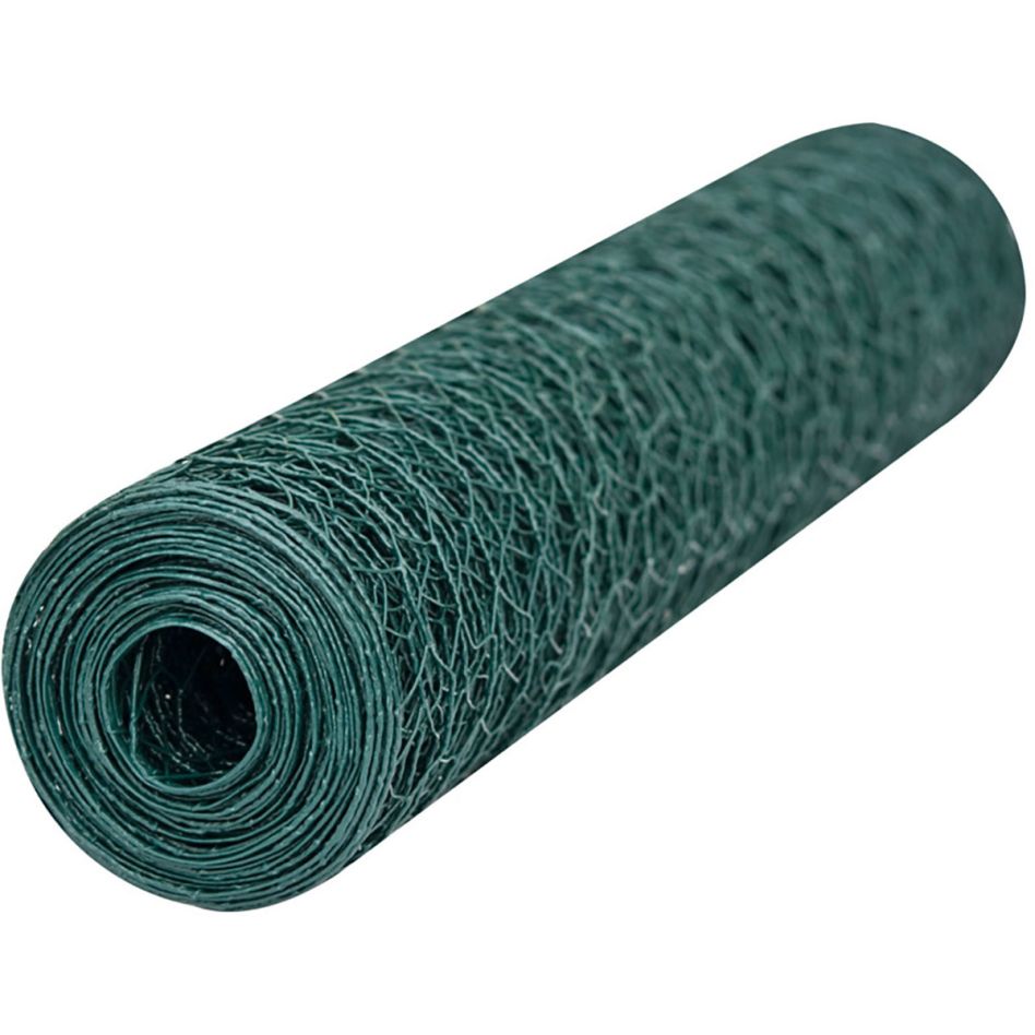 Windhager Kleintiergeflecht Sechseck-Geflechte kunststoffummantelt grün, 25x25 mm, 1x10 m