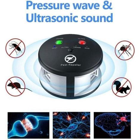 Ultraschall-schädlingsbekämpfer – 360° – Variable Frequenzen – Reichweite 550 M² – Umweltfreundlich