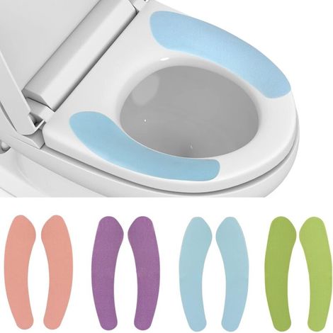 4 Paar Beheizbare Wc-sitzkissen Fürs Badezimmer, Weiche Und Tragbare Wc-sitzkissen, Waschbare Und Wiederverwendbare Wc-sitzkissen, 4 Farben