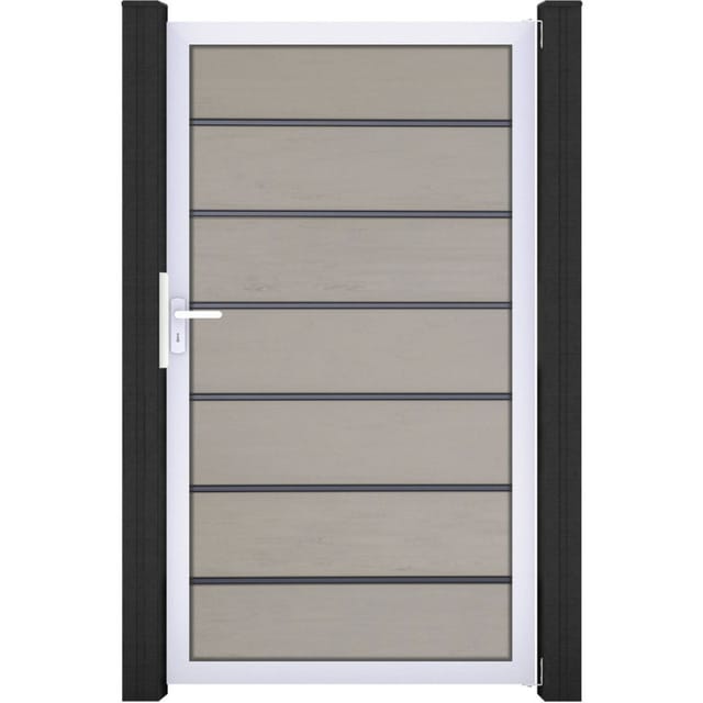 GroJa Einzeltor Solid Grande Premium Steckzaun Bi-Color Sand günstig
