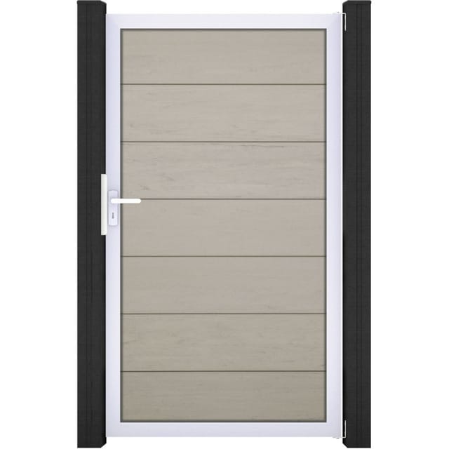 GroJa Einzeltor Solid Grande Steckzaun Bi-Color Sand co-extrudiert günstig