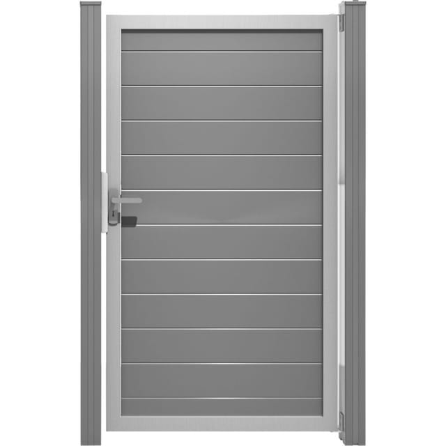 GroJa Einzeltor Lumino Aluminium Steckzaun Silbergrau günstig
