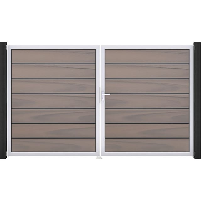 GroJa Doppeltor Solid Grande Premium Steckzaun Bi-Color co-extrudiert günstig