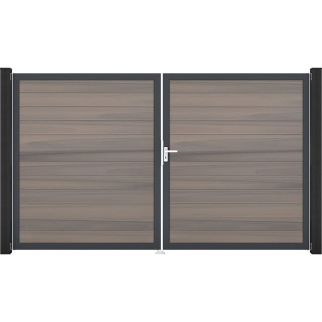 GroJa Doppeltor Solid Steckzaun Bi-Color co-extrudiert günstig