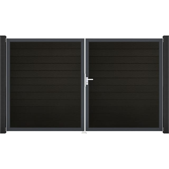 GroJa Doppeltor Solid Steckzaun Schwarz co-extrudiert günstig