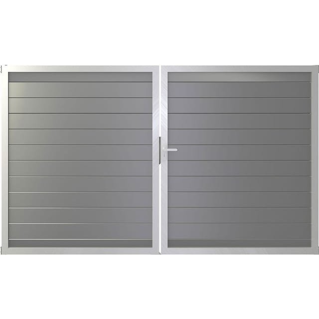 GroJa Doppeltor Lumino Aluminium Steckzaun Silbergrau günstig