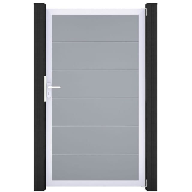 GroJa Einzeltor BasicLine PVC-Steckzaun Silbergrau günstig