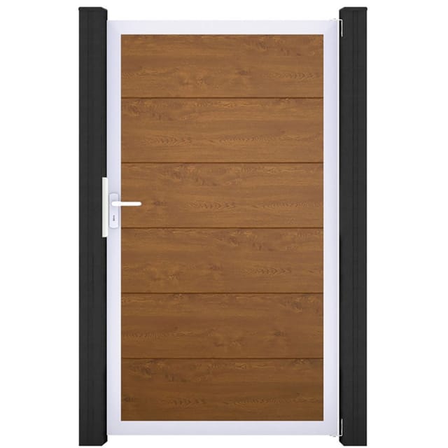 GroJa Einzeltor BasicLine PVC-Steckzaun Golden Oak günstig