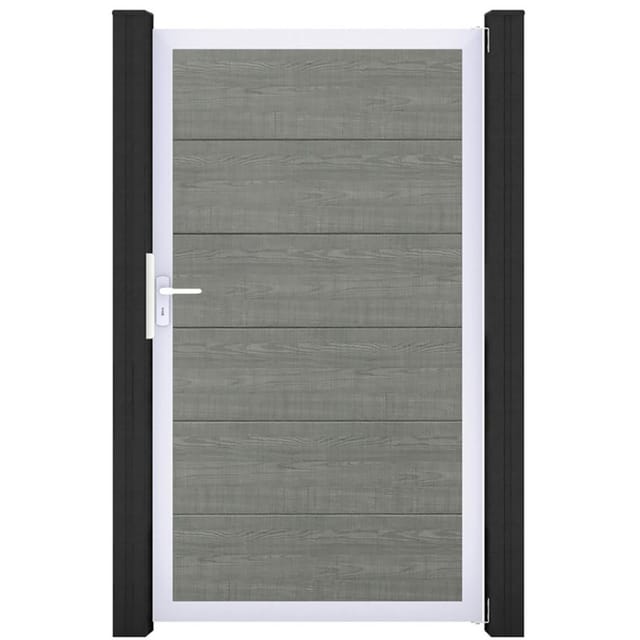 GroJa Einzeltor BasicLine PVC-Steckzaun Grey Ash Cut günstig