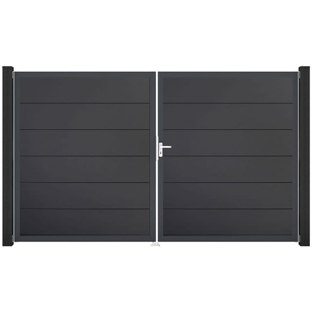 GroJa Doppeltor BasicLine PVC-Steckzaun Anthrazit günstig