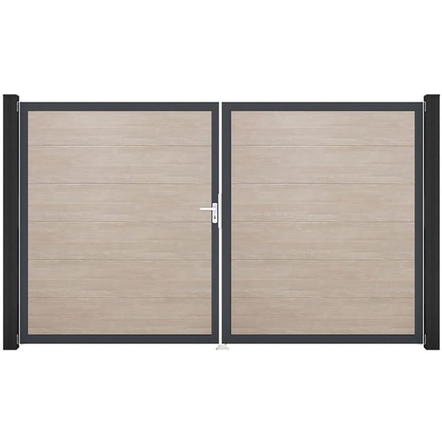 GroJa Doppeltor BasicLine PVC-Steckzaun Sheffield Oak günstig
