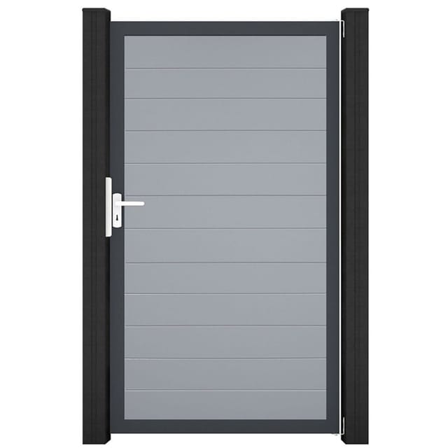 GroJa Einzeltor BasicLine schmal PVC-Steckzaun Silbergrau günstig