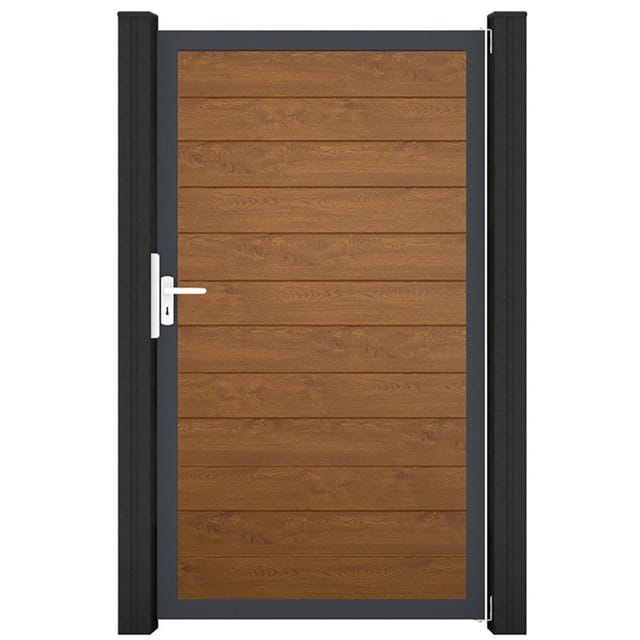 GroJa Einzeltor BasicLine schmal PVC-Steckzaun Golden Oak günstig