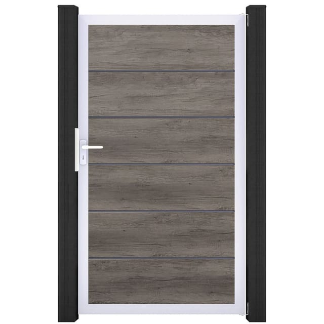 GroJa Einzeltor BasicLine Premium PVC-Steckzaun Monument Oak günstig