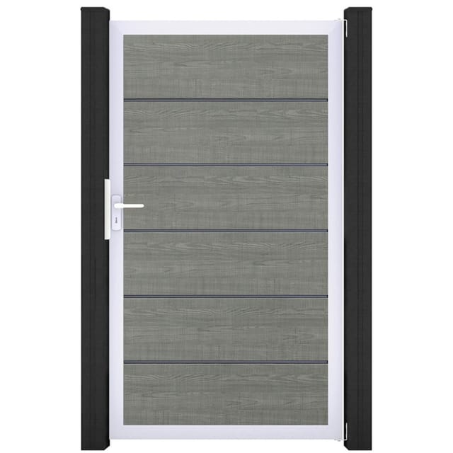 GroJa Einzeltor BasicLine Premium PVC-Steckzaun Grey Ash Cut günstig