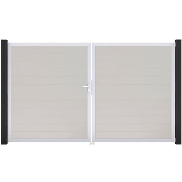 GroJa Doppeltor BasicLine schmal PVC-Steckzaun Weiß günstig