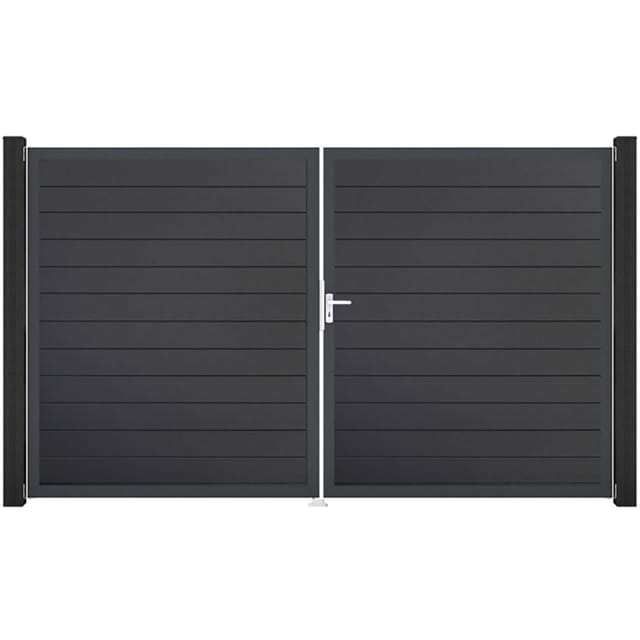 GroJa Doppeltor BasicLine schmal PVC-Steckzaun Anthrazit günstig