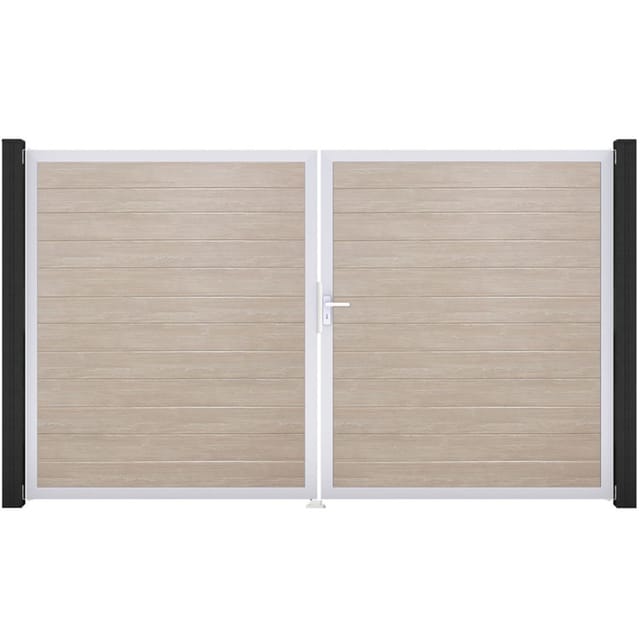 GroJa Doppeltor BasicLine schmal PVC-Steckzaun Sheffield Oak günstig