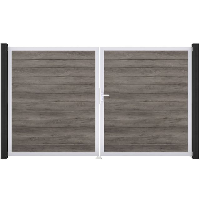 GroJa Doppeltor BasicLine schmal PVC-Steckzaun Monument Oak günstig