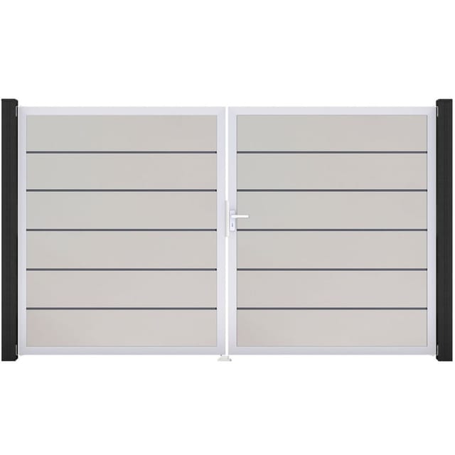 GroJa Doppeltor BasicLine Premium PVC-Steckzaun Weiß günstig