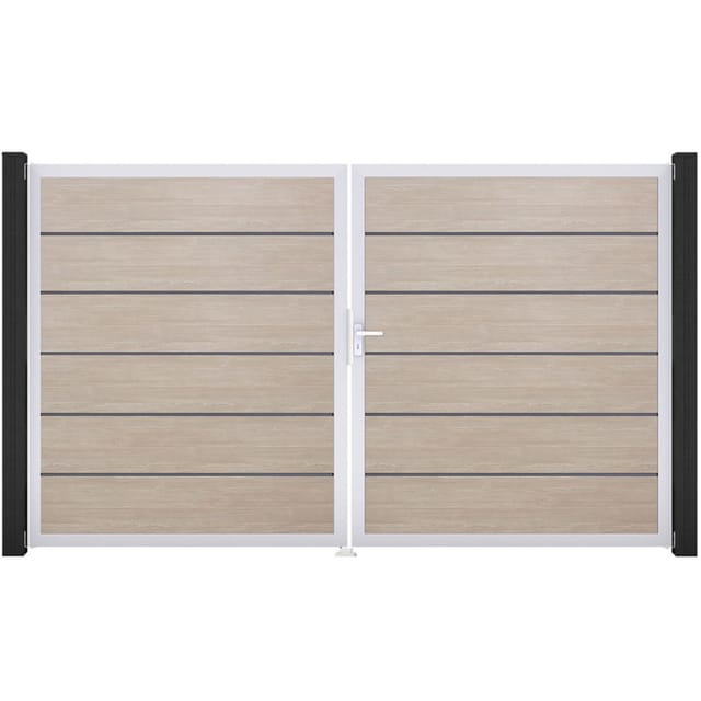 GroJa Doppeltor BasicLine Premium PVC-Steckzaun Sheffield Oak günstig