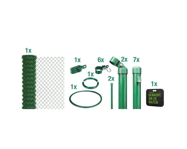 Alberts Maschendrahtzaun Set grün, 80 cm, 15 m,Einbetonieren