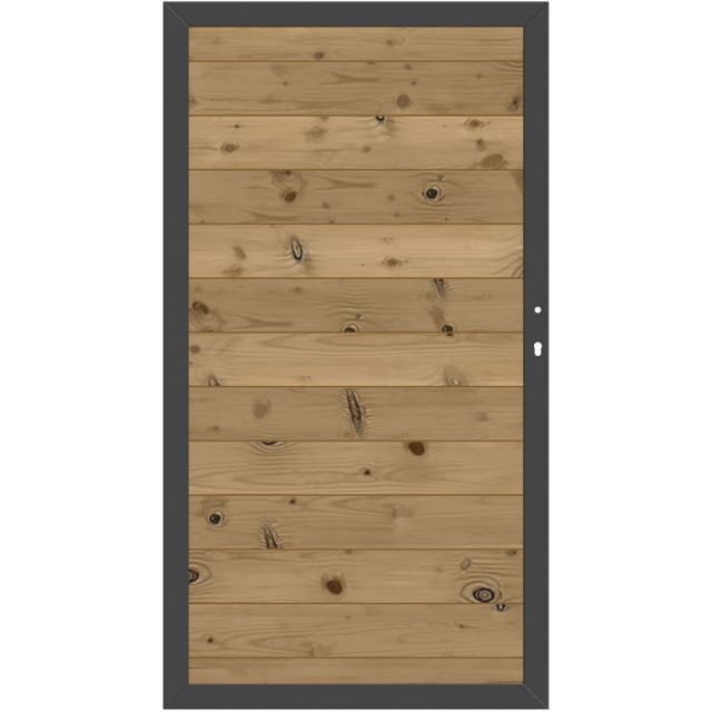 TraumGarten Sichtschutzzaun SYSTEM THERMO-HOLZ MASSIV Tor günstig