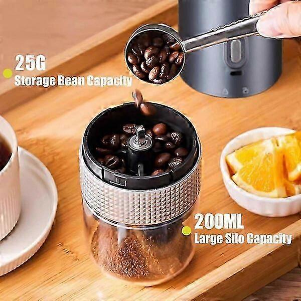 Elektrische Kaffeemühle, Hochgeschwindigkeits-keramikmahlwerk, Geräuscharm, Großes Fassungsvermögen Von 200 Ml, Tragbare Mühle, Geeignet Für Zuhause Und Büro.