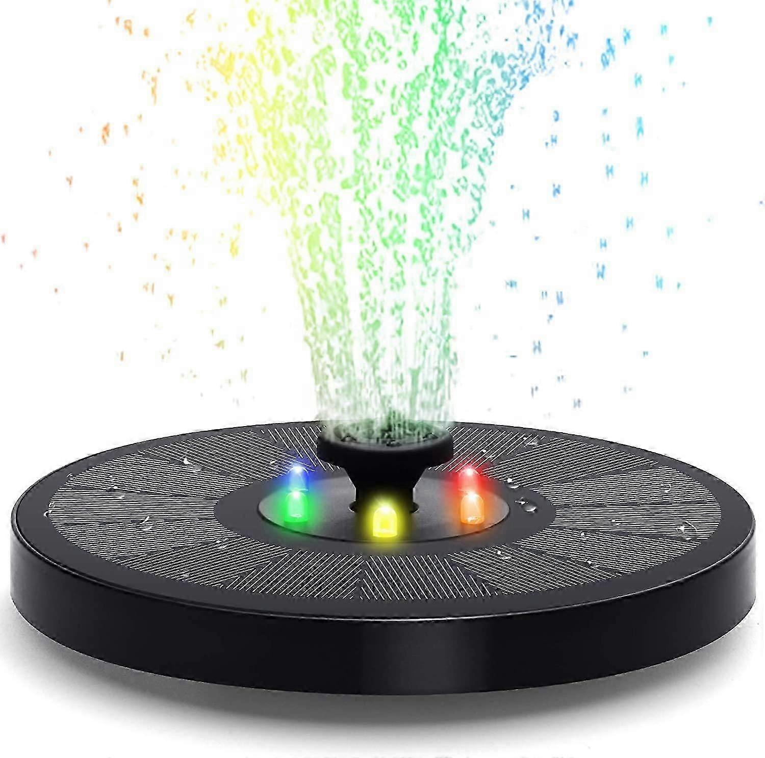3-watt-solarbrunnen Mit 7 Led-effekten, 2000-mah-akku, Solarpumpe Für Teich, Wasserspiel, Springbrunnenpumpe [jkw]