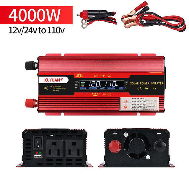 6000w Outdoor-stromwandler Mit Lcd-bildschirm, Dc 12v/24v Auf Ac 110v, Für Autonome Fahrzeuge (3000w/4000w).