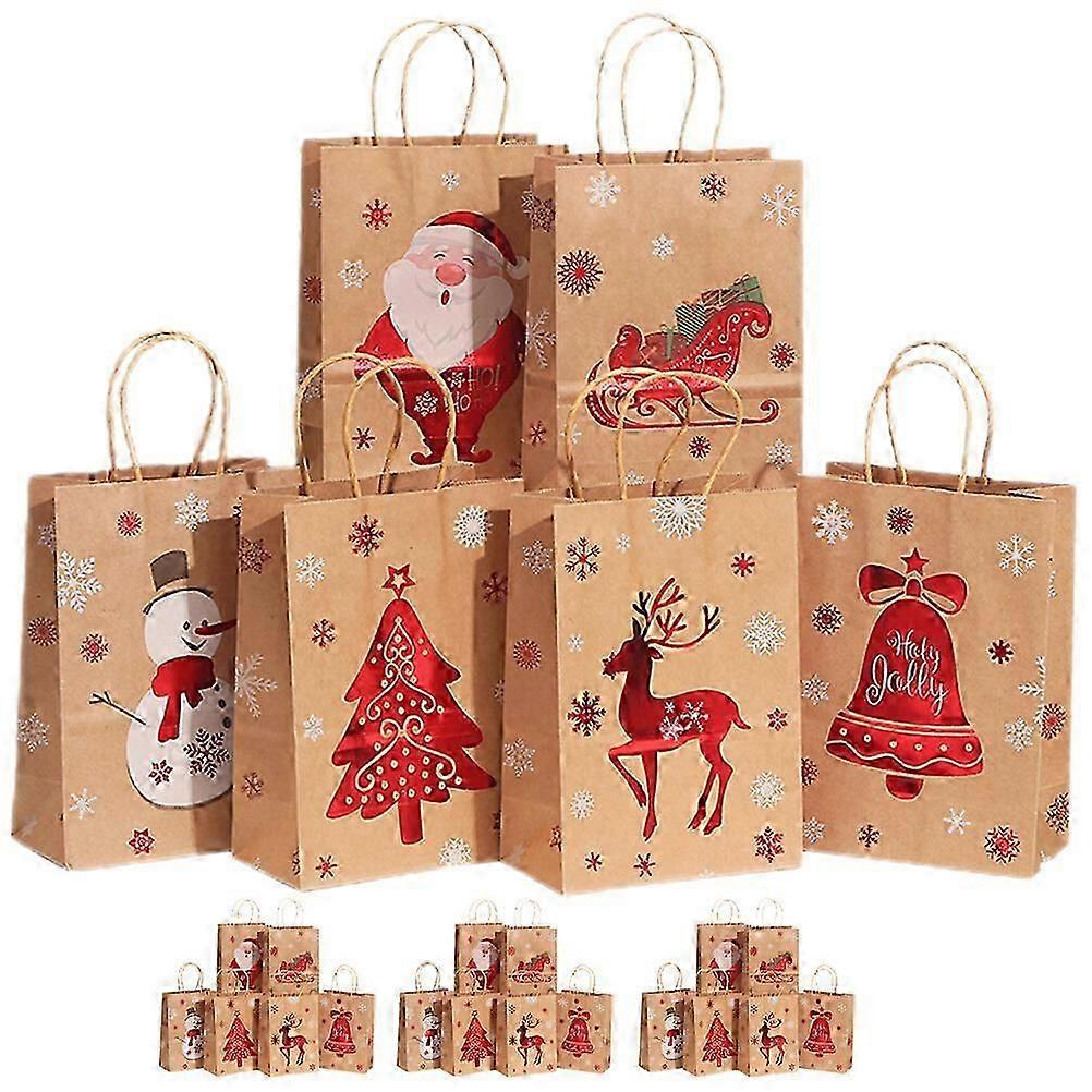 24 Weihnachtsgeschenktüten, Papiertüten Zum Mitnehmen Für Die Feiertage