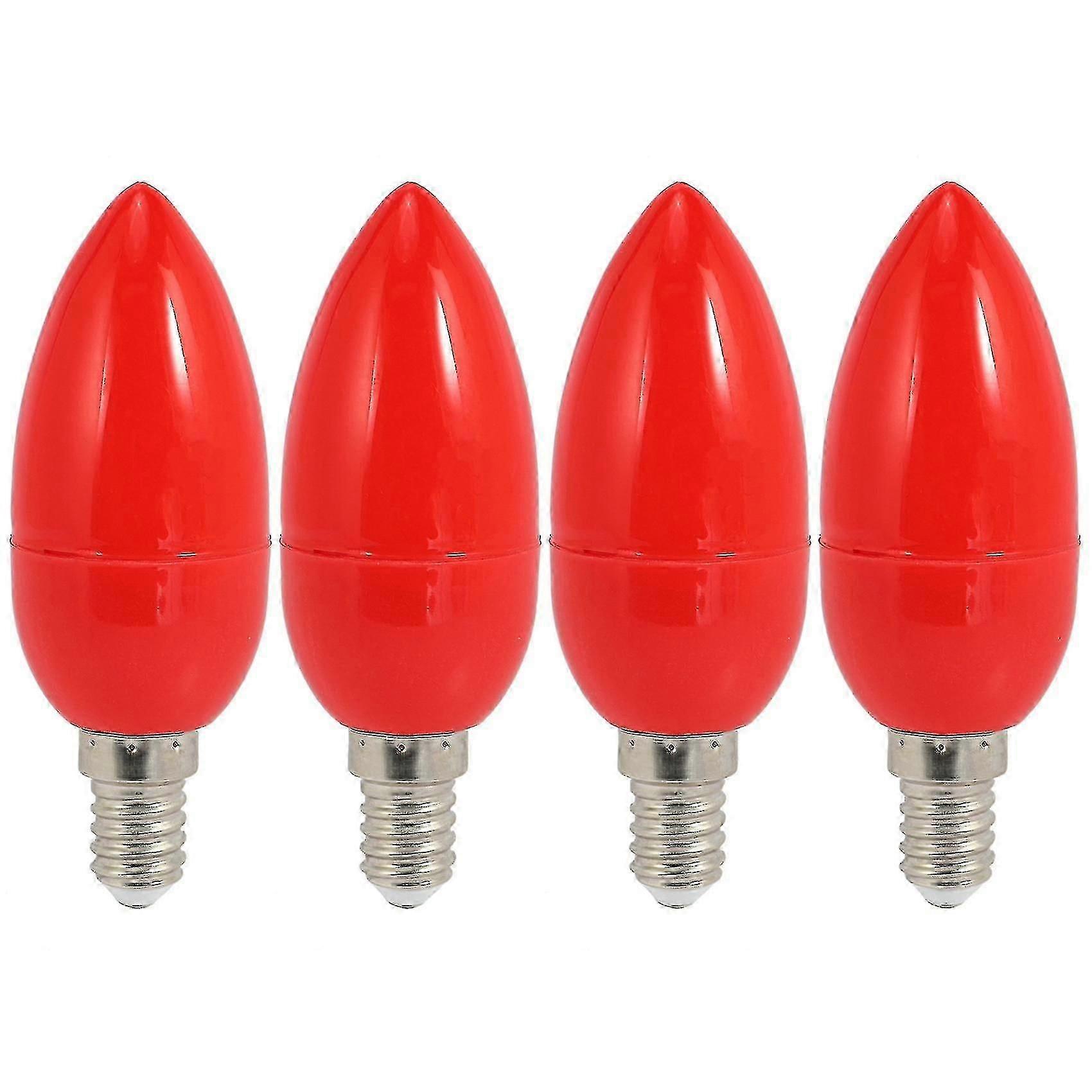 Energiesparende Rote E14-led-lampen (4x), Kompatibel Mit Tune God Light-lichtquellen