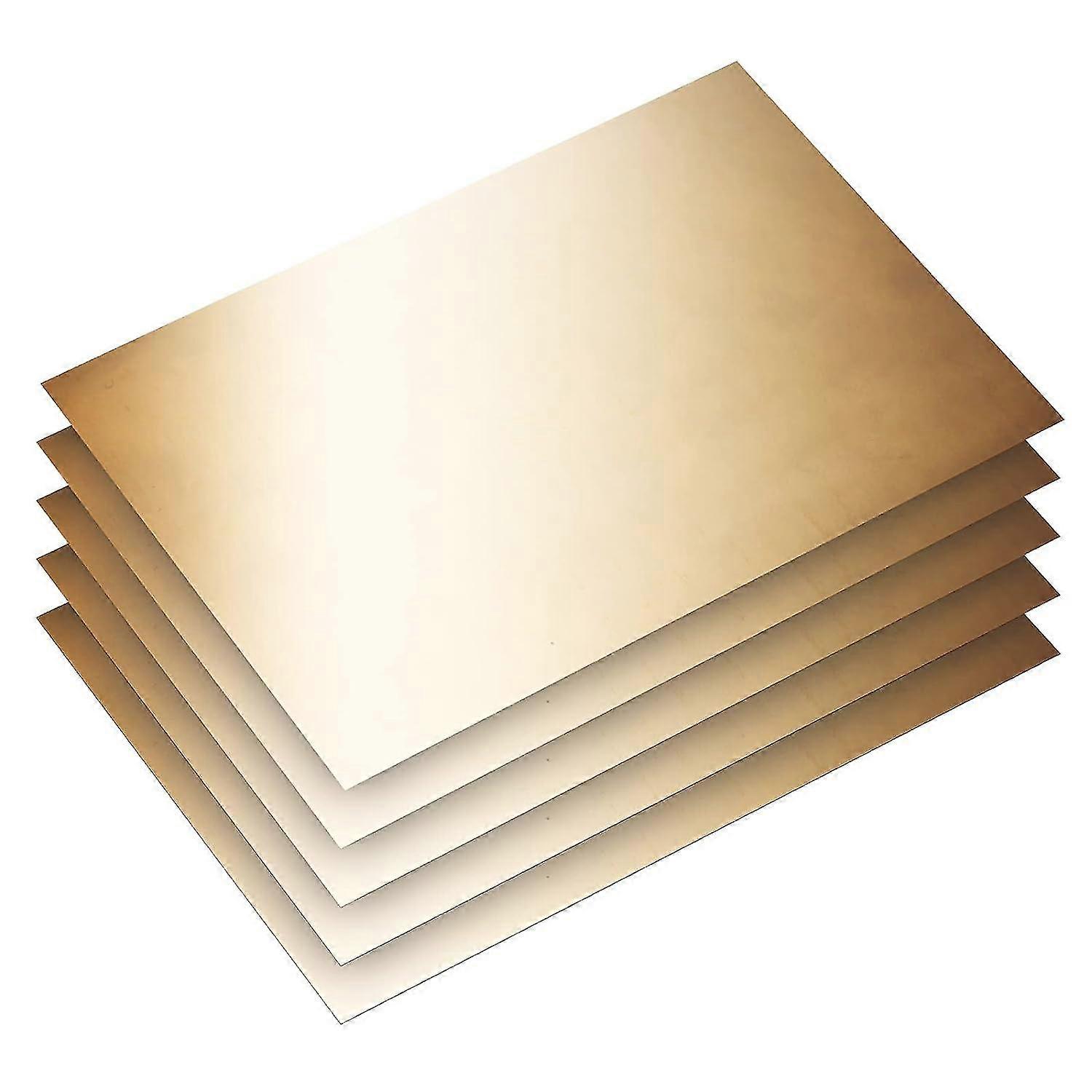 Messingbleche, Sortiment An Messingscheiben, 4" X 4", Dicke: 0,001", 0,002", 0,003", 0,005", 0,01" (5 Stück)