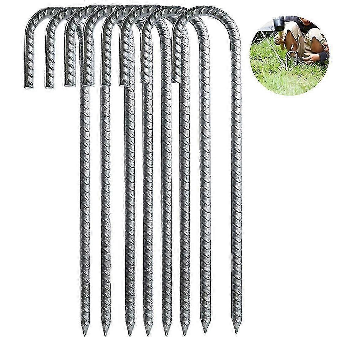 Hochleistungs-zeltnägel, 8 Stück, Aus Verzinktem Stahl, Mit J-haken Und Ankern.