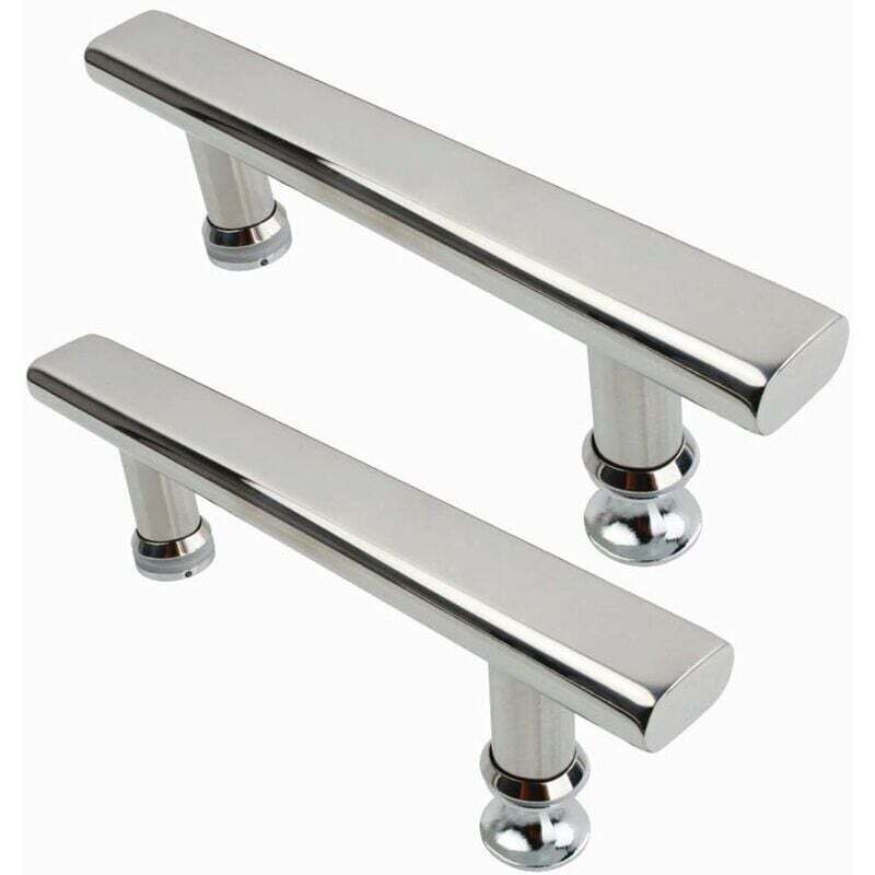 2 Verchromte Edelstahl-duschtürgriffe, 145 Mm, Geeignet Für Küche Und Bad