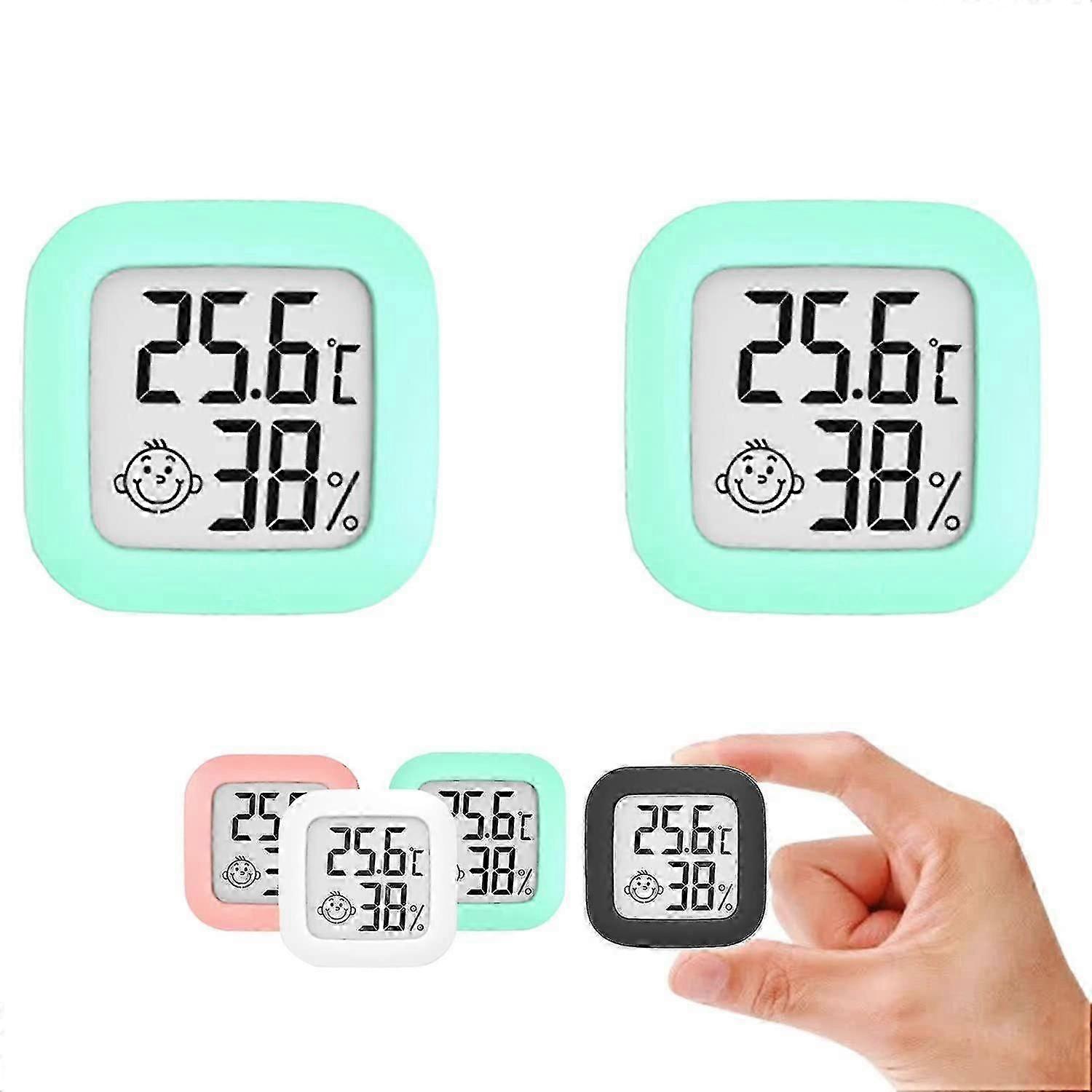 Set Mit 2 Lcd-thermometern Und Hygrometern Für Den Innenbereich, Digitales Thermometer Für Den Innenbereich, Tragbares Temperatur- Und Feuchtigkeitsmessgerät