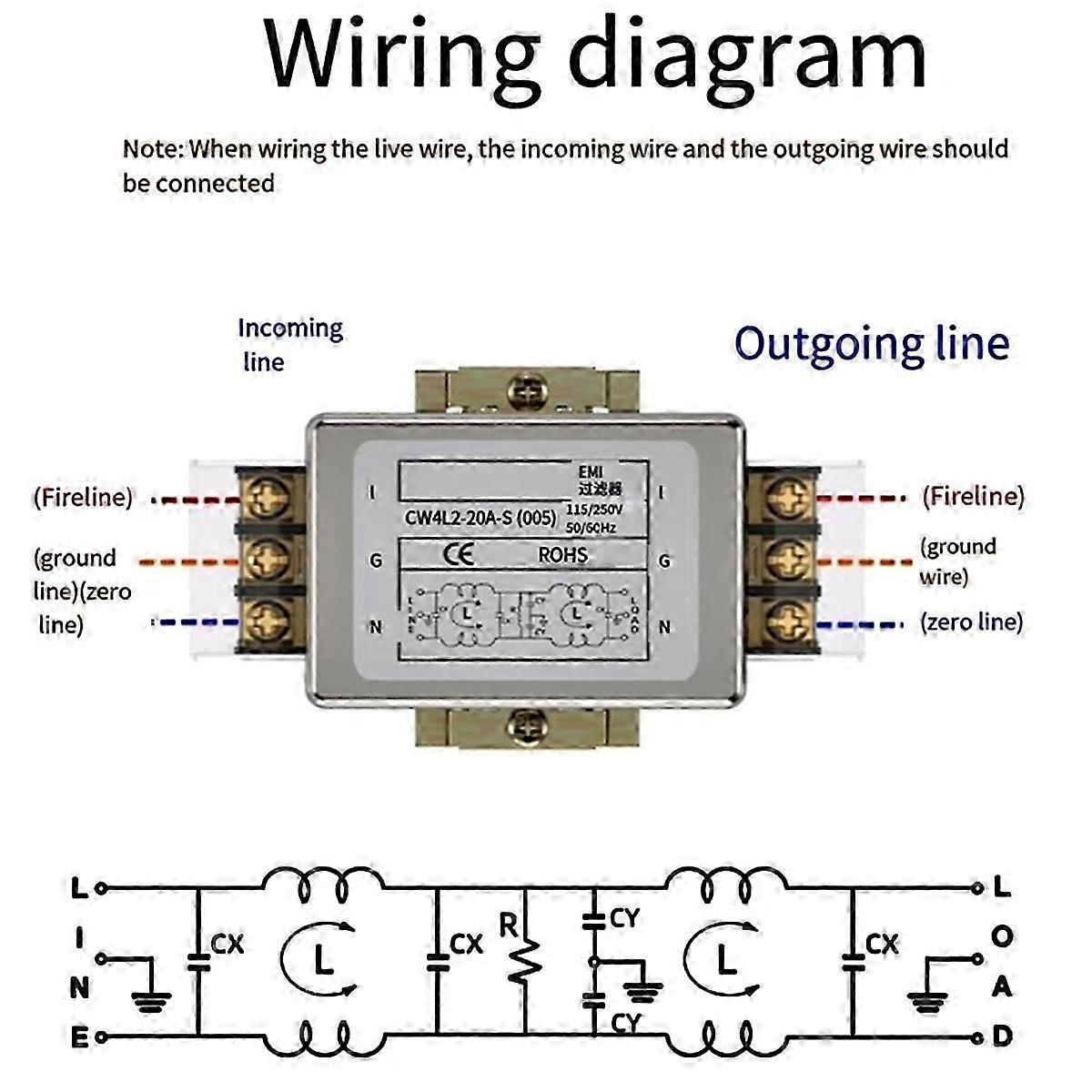 Einphasiger 220-v-wechselstrom-störungsunterdrückungsfilter Cw4l2-40a-s005, Kompatibel Mit Elektrischer Störungsunterdrückung