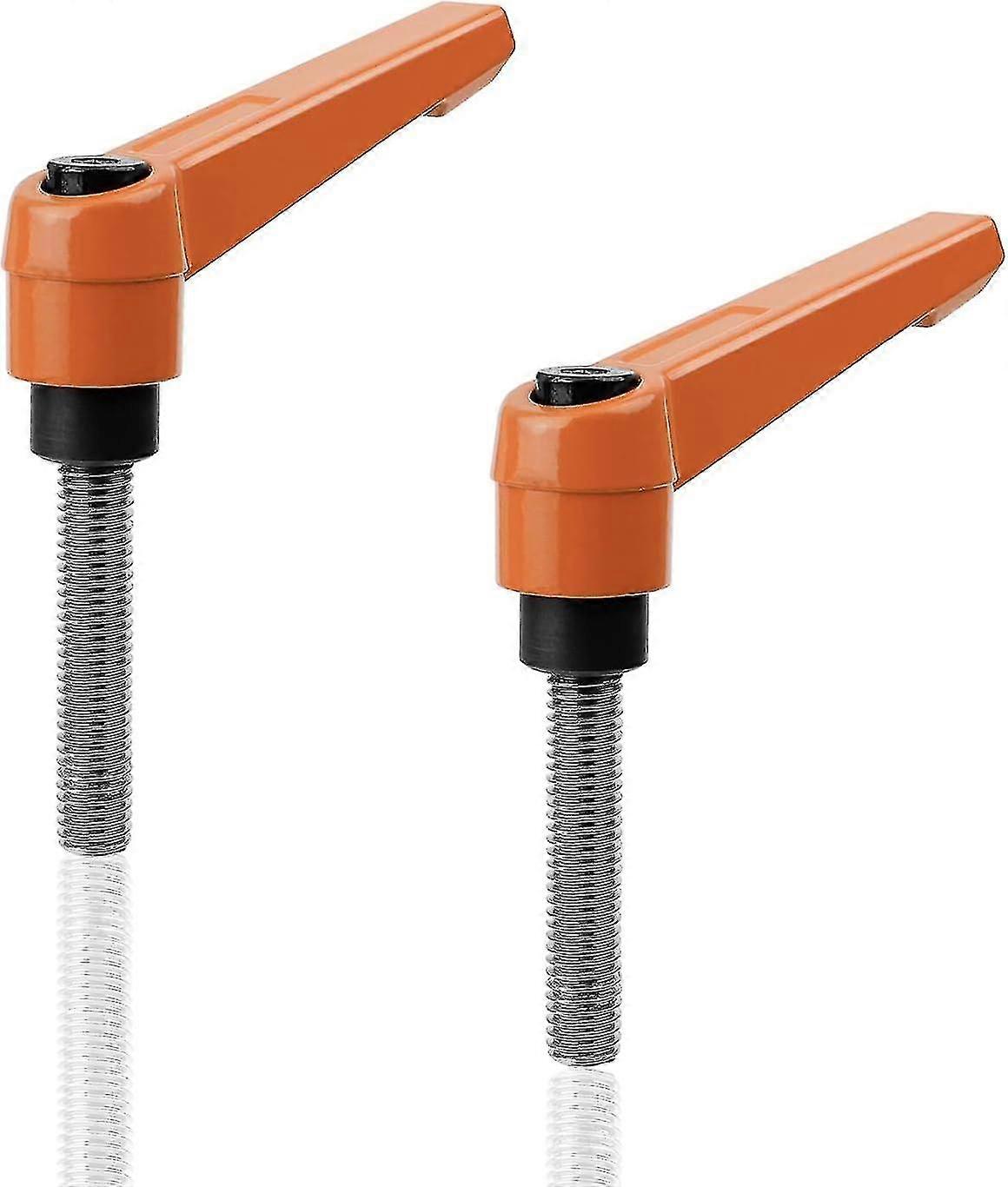 Klemmhebel, 2 Orangefarbene M8-klemmhebel, Edelstahl, Rostfrei