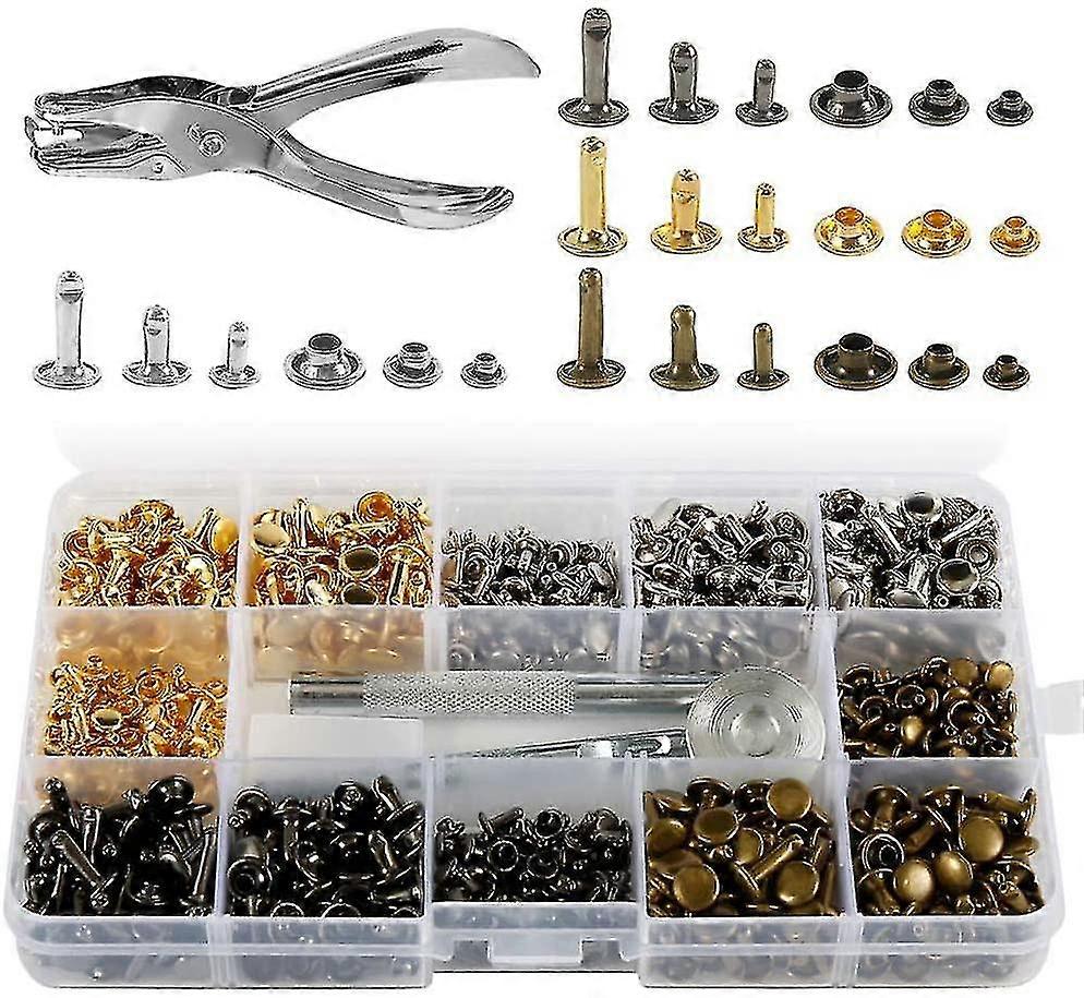 Satz Mit 360 Doppelkopfnieten, 3 Größen, Aus Rohrförmigem Metall