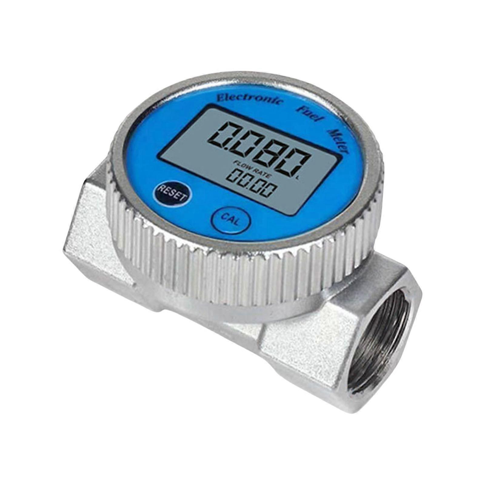 Wasserdichter Digitaler Durchflussmesser Dn20/dn25 Aus Edelstahl, Geeignet Für Wasser Und Öl, Genauigkeit ±1 %, Maßeinheiten: Qts, Pts, L, Gal