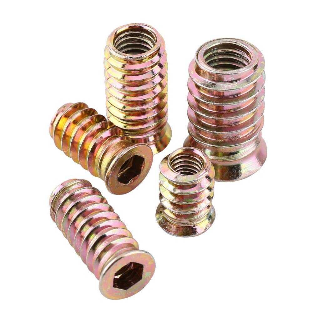 Gewindeteil M8 X 25 Mm, Holzgewinde, Schraubengewinde, Sechskantmutter Mit Gewinde Aus Zinklegierung, Innensechskantschraubengewinde (100 Stück)