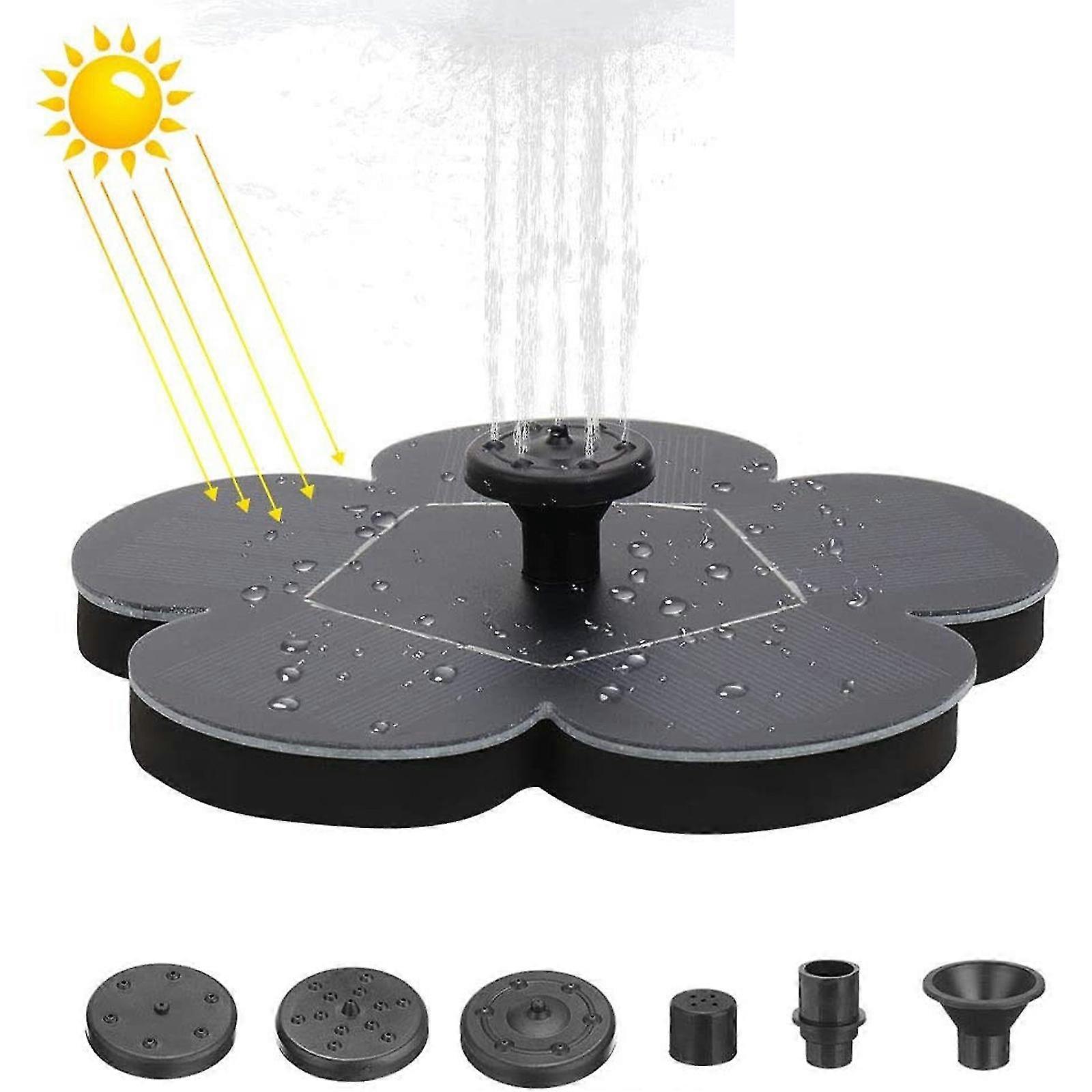 Verbesserter Solarbrunnen, Solarpumpe Kompatibel Mit Vogeltränke, 7 Düsen, Schwimmender Solarbrunnen Kompatibel Mit Vogeltränke Und Gartenteich.