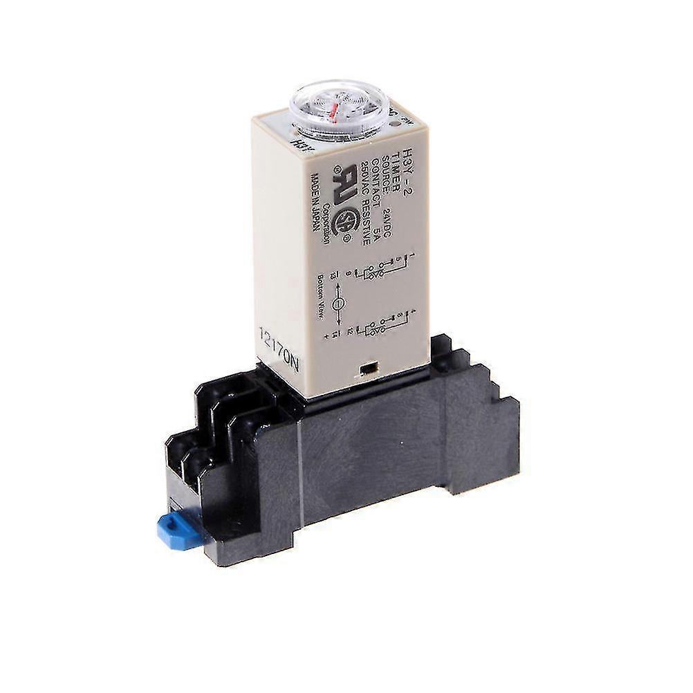 Einschaltverzögerungs-zeitrelais 0-60 Sekunden H3y-2 24 V Dc, Dpdt, Mit Hfmqv-sockel
