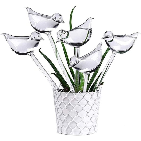 Set Mit 10 Transparenten, Vogelförmigen Glaskugeln Mit Automatischer Bewässerung, Geeignet Für Zimmerpflanzen, Pflanzenständer Und Blumen.