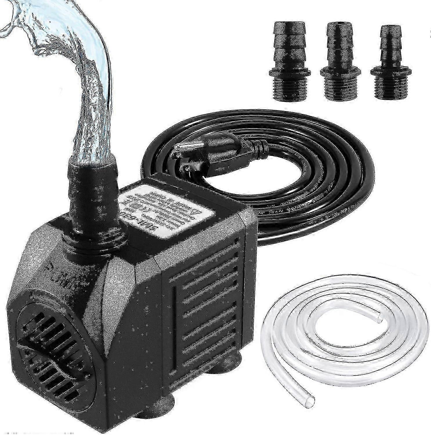 Springbrunnenpumpe, 150 Gph (8 W 600 L/h) Tauchwasserpumpe, Kleine Leise Außenspringbrunnenpumpe Mit 3,3 Ft Schlauch (durchmesser [jkw]