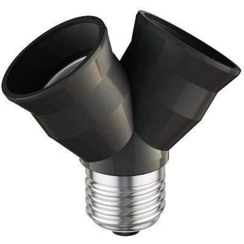 Doppelte E27-fassung, Kompatibel Mit Led-lampen, Maximal 15 W Pro Fassung, 2-in-1, Schwarz